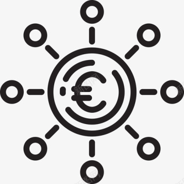 欧元货币资金1线性图标图标