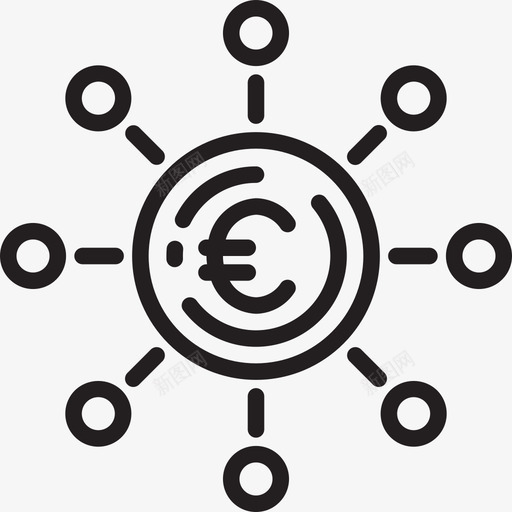 欧元货币资金1线性图标svg_新图网 https://ixintu.com 欧元 线性 货币资金