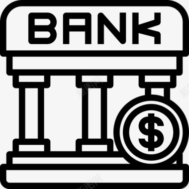 银行银行85直线图标图标