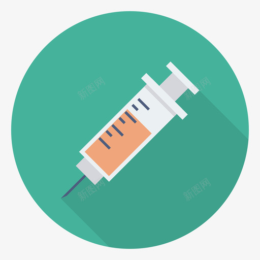 注射器健康与健身1圆形图标svg_新图网 https://ixintu.com 健康 健身 圆形 注射器