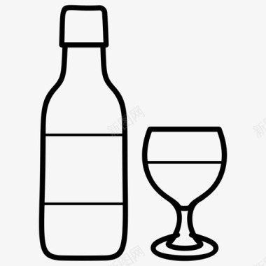 葡萄酒酒精啤酒瓶图标图标