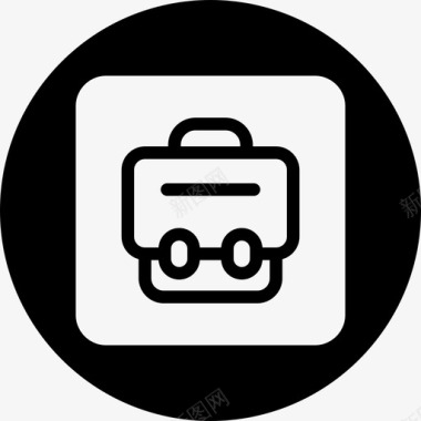 背包手提箱网络用户界面圆形填充图标图标