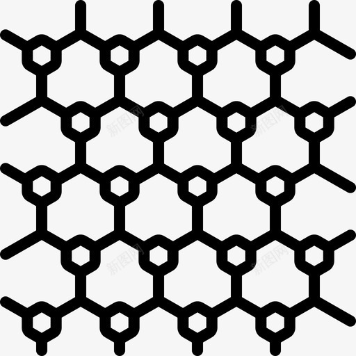 石墨烯六角形晶格图标svg_新图网 https://ixintu.com 六角形 原子尺度 晶格 石墨烯 结构