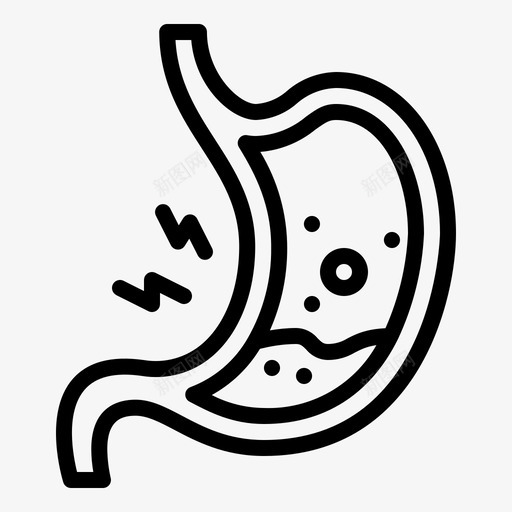 胃痛胃酸疾病图标svg_新图网 https://ixintu.com 内科 疾病 胃痛 胃酸