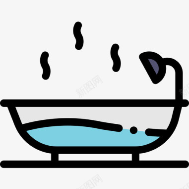浴缸替代药物17线性颜色图标图标