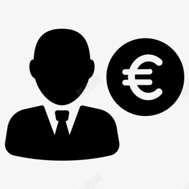 商人欧元投资图标图标