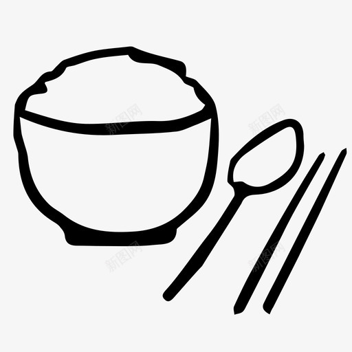 米饭亚洲食物吃图标svg_新图网 https://ixintu.com 亚洲 米饭 食物