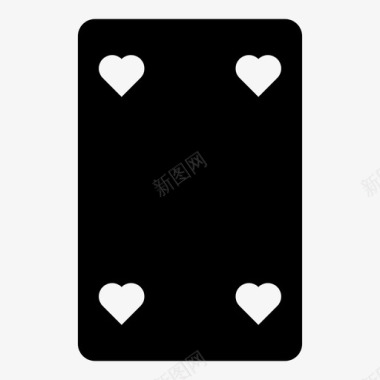 四个红心纸牌赌场图标图标