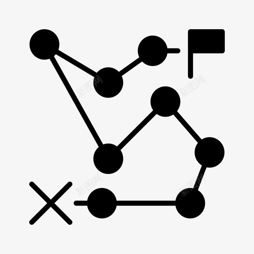 投资财务业务路线图图标svg_新图网 https://ixintu.com 业务 投资 财务 路线图