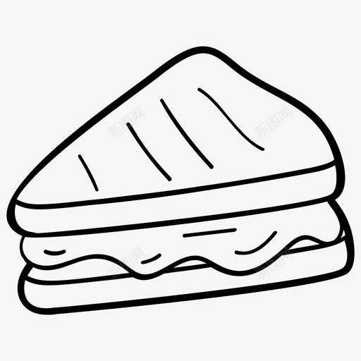 三明治面包点心图标svg_新图网 https://ixintu.com 三明治 中国食品线矢量图标集 俄罗斯 吐司 墨西哥 小吃 点心 面包