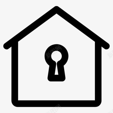 家用锁钥匙钥匙孔图标图标