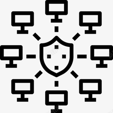 网络网络安全24线性图标图标