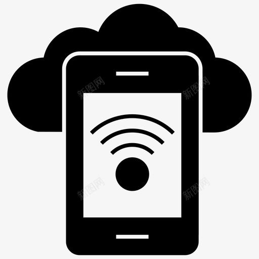 移动wifi云连接云wifi图标svg_新图网 https://ixintu.com wifi 互联网 图标 字形 托管 移动 网络 连接