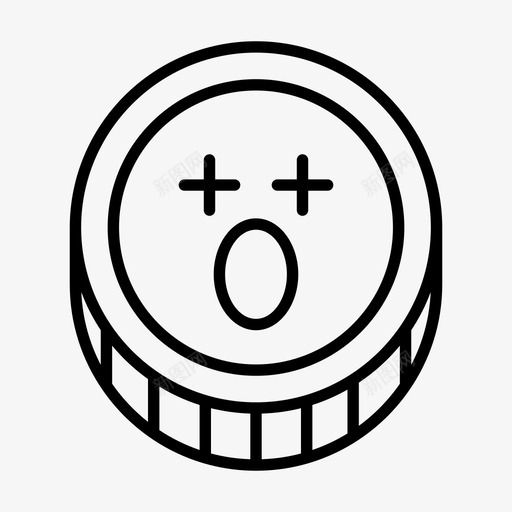硬币上的表情符号图标svg_新图网 https://ixintu.com 硬币 符号 表情