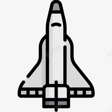 宇宙飞船146号太空船线性颜色图标图标