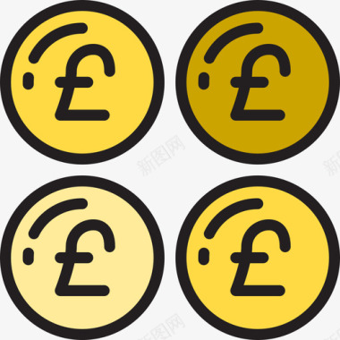 英镑货币基金2线性颜色图标图标