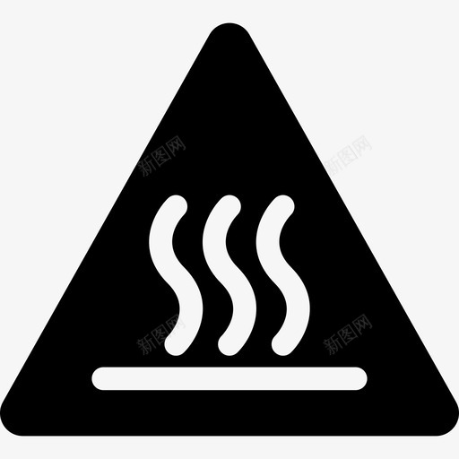 热表面危险高温图标svg_新图网 https://ixintu.com 危险 微小的黑色 热表面 警告 高温