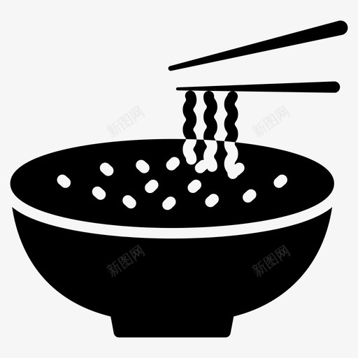 面条碗吃图标svg_新图网 https://ixintu.com 字形 棍子 美食 设置 面条 食物