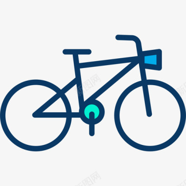 自行车交通工具141线颜色图标图标
