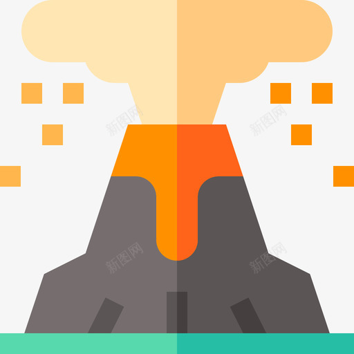 火山史前23级平坦图标svg_新图网 https://ixintu.com 史前23级 平坦 火山