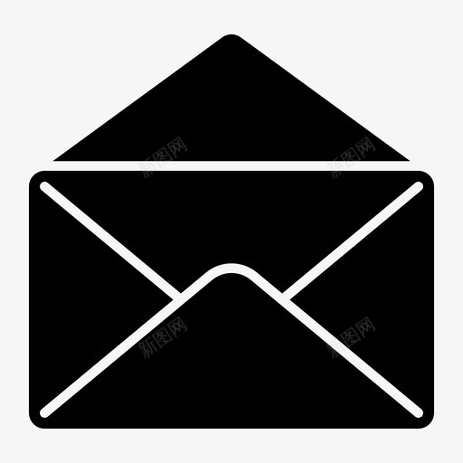 电子邮件信件邮寄图标svg_新图网 https://ixintu.com 信件 打开 支持 文本 电子邮件 邮寄
