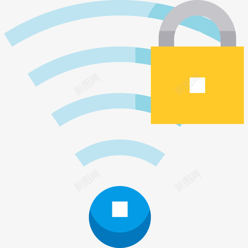 Wifi网络和安全2扁平图标svg_新图网 https://ixintu.com Wifi 扁平 网络和安全2