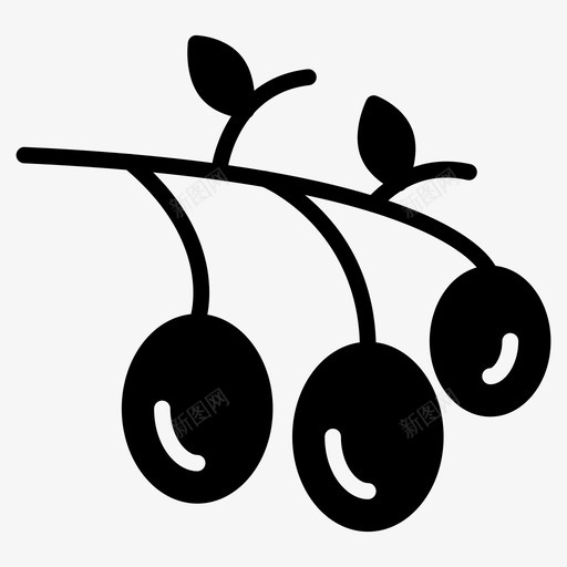 橄榄食物水果图标svg_新图网 https://ixintu.com 健康 娇小 字形 橄榄 水果 美食 设置 食物