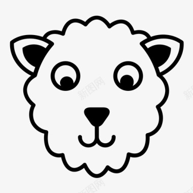 绵羊动物脸图标图标