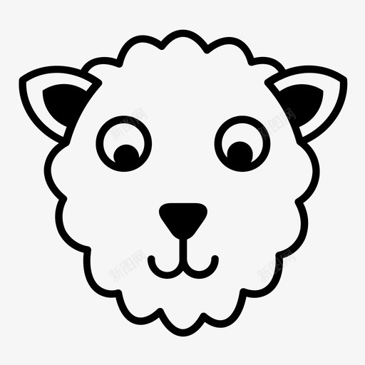 绵羊动物脸图标svg_新图网 https://ixintu.com 动物 宠物 绵羊 羊毛