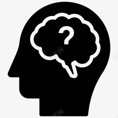 人脑思维身体器官混乱的头脑图标图标