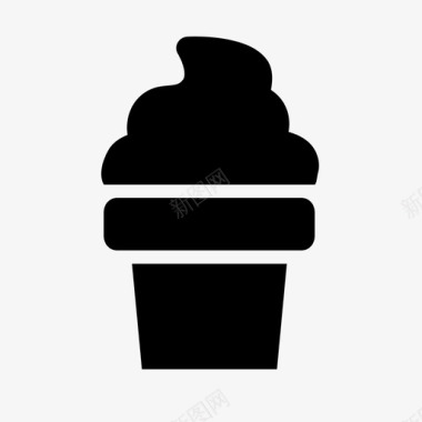 冰淇淋咖啡馆蛋卷图标图标