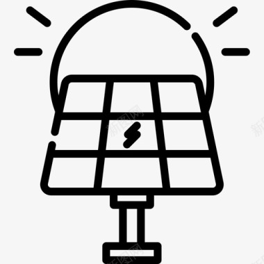 太阳能可再生能源线性图标图标