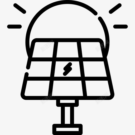 太阳能可再生能源线性图标svg_新图网 https://ixintu.com 再生 可再 太阳能 线性 能源