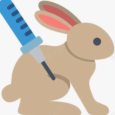 兔子遗传学和生物工程8扁平图标图标