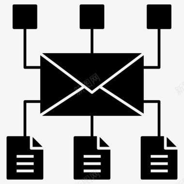 通信网络数据共享网络电子邮件通信图标图标