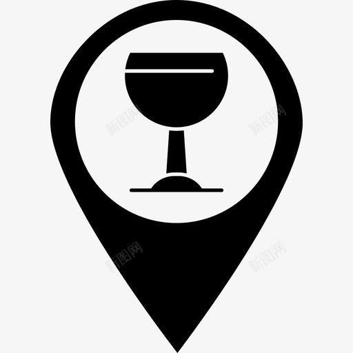 葡萄酒俱乐部玻璃杯图标svg_新图网 https://ixintu.com 俱乐部 图钉v30 地图 大头针 玻璃杯 葡萄酒
