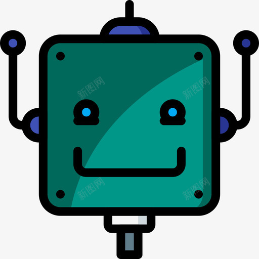 机器人可爱的图标6线性颜色svg_新图网 https://ixintu.com 可爱 图标 机器人 爱的 线性 颜色