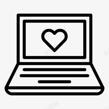 笔记本电脑设备爱情图标图标