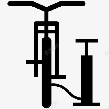 自行车泵气泵自行车图标图标