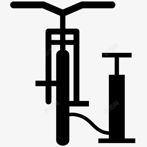 自行车泵气泵自行车图标svg_新图网 https://ixintu.com 充气 气泵 爆胎 自行车 轮胎爆胎