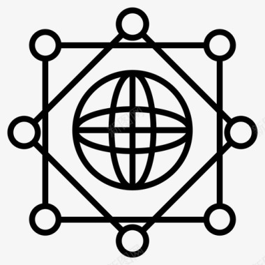 全球网络分支网络全球连接图标图标