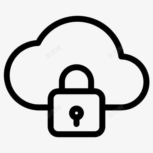 云锁挂锁保护图标svg_新图网 https://ixintu.com 云锁 保护 安全 挂锁 服务器