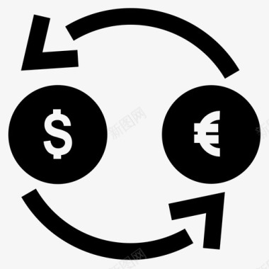 美元欧元市场商业货币图标图标