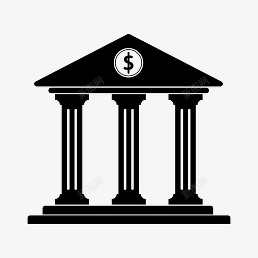 银行商业经济图标svg_新图网 https://ixintu.com 商业 经济 货币 金融 银行
