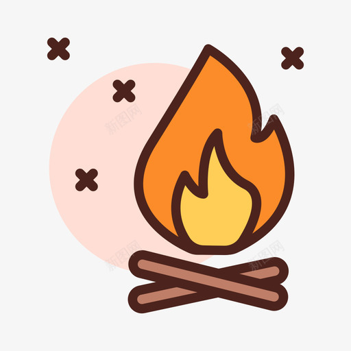BonfireBBQ29线性颜色图标svg_新图网 https://ixintu.com BBQ Bonfire 线性 颜色