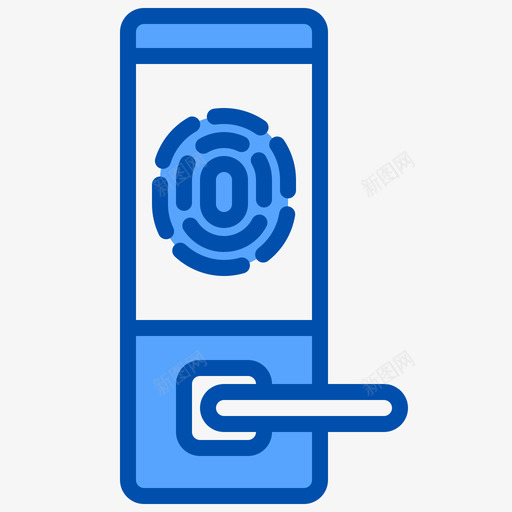 指纹智能生活3蓝色图标svg_新图网 https://ixintu.com 指纹 智能 能生活 蓝色