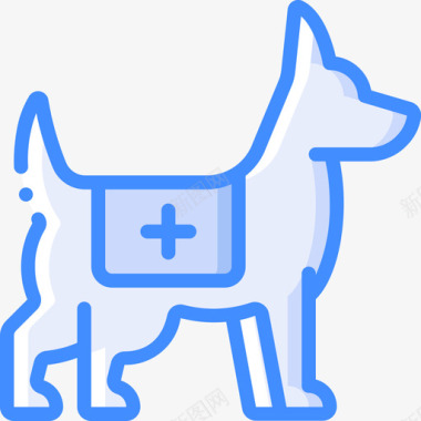救援犬救援和反应3蓝色图标图标