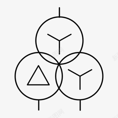 三绕组变压器 （星形-三角形-星形连接）图标