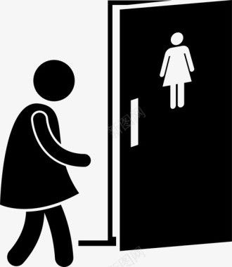 女厕公共洗手间图标图标