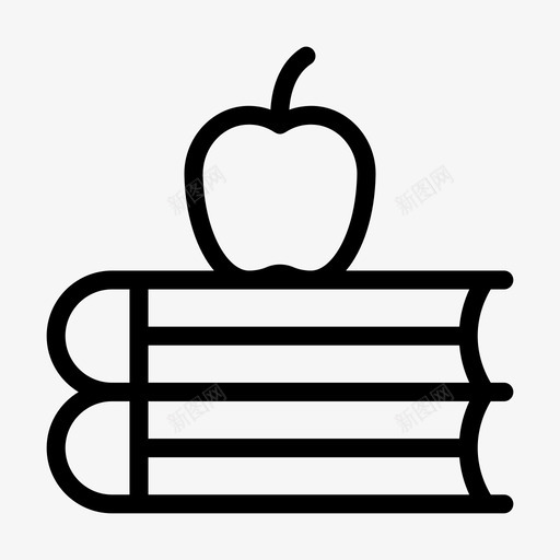苹果书教育阅读图标svg_新图网 https://ixintu.com 在线教育 字形 学习 教育 苹果 阅读